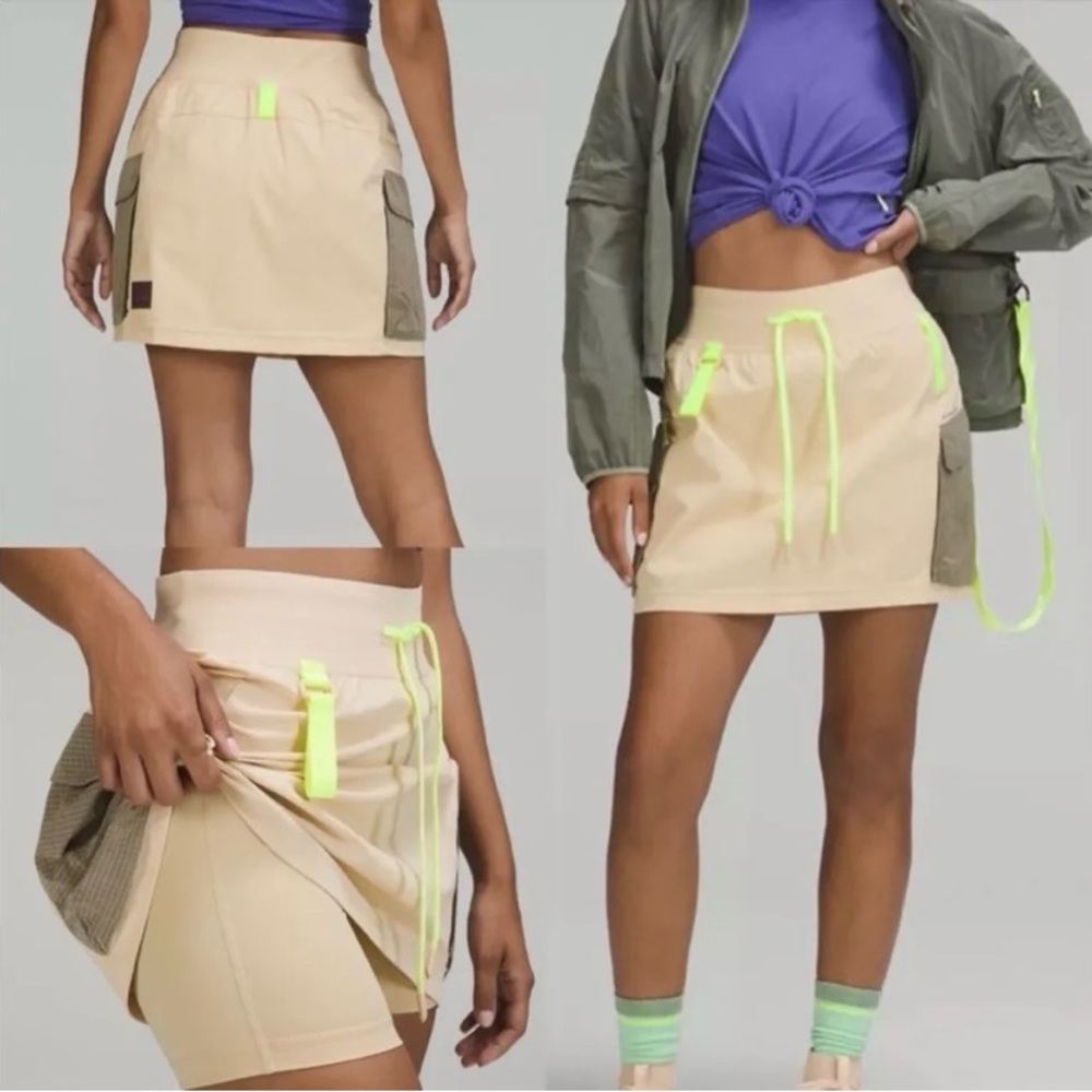 Lululemon Cargo Hiking Skort with Neon Accents